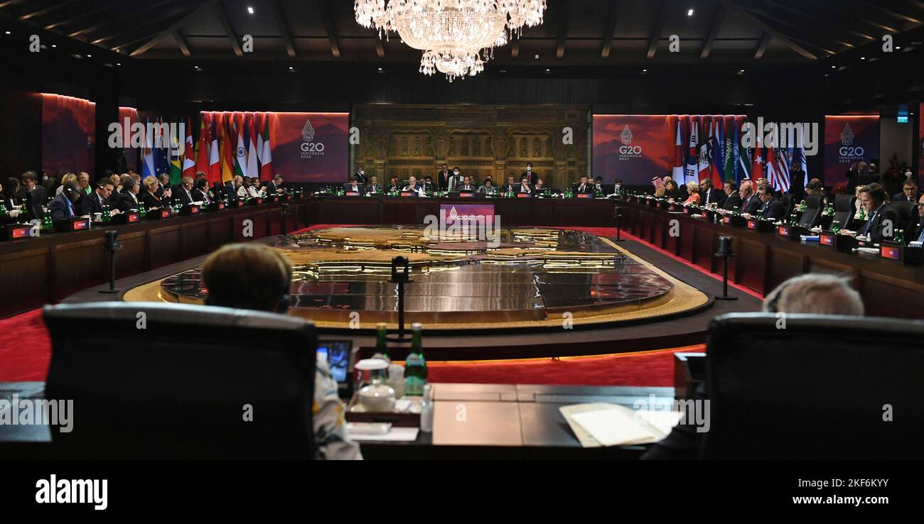 Nusa Dua, indonesiano. 16th Nov 2022. Nusa Dua, indonesiano. 16 Novembre 2022. La trasformazione digitale alla sessione del G20 Leaders Summit, 16 novembre 2022, a Bali, Indonesia. Credit: Ufficio stampa/PIB Photo/Alamy Live News Foto Stock