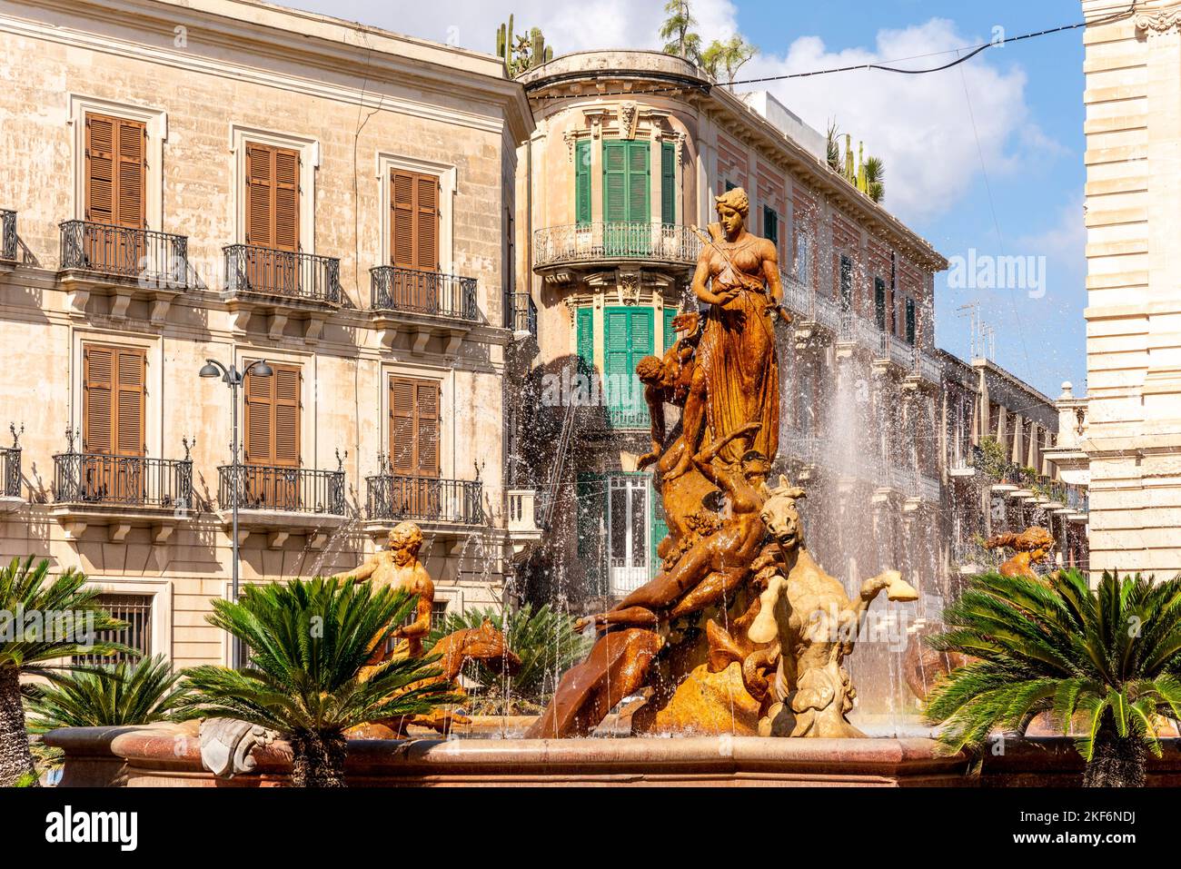 La Fontana di Diana, Ortigia, Siracusa, Sicilia, Italia. Foto Stock