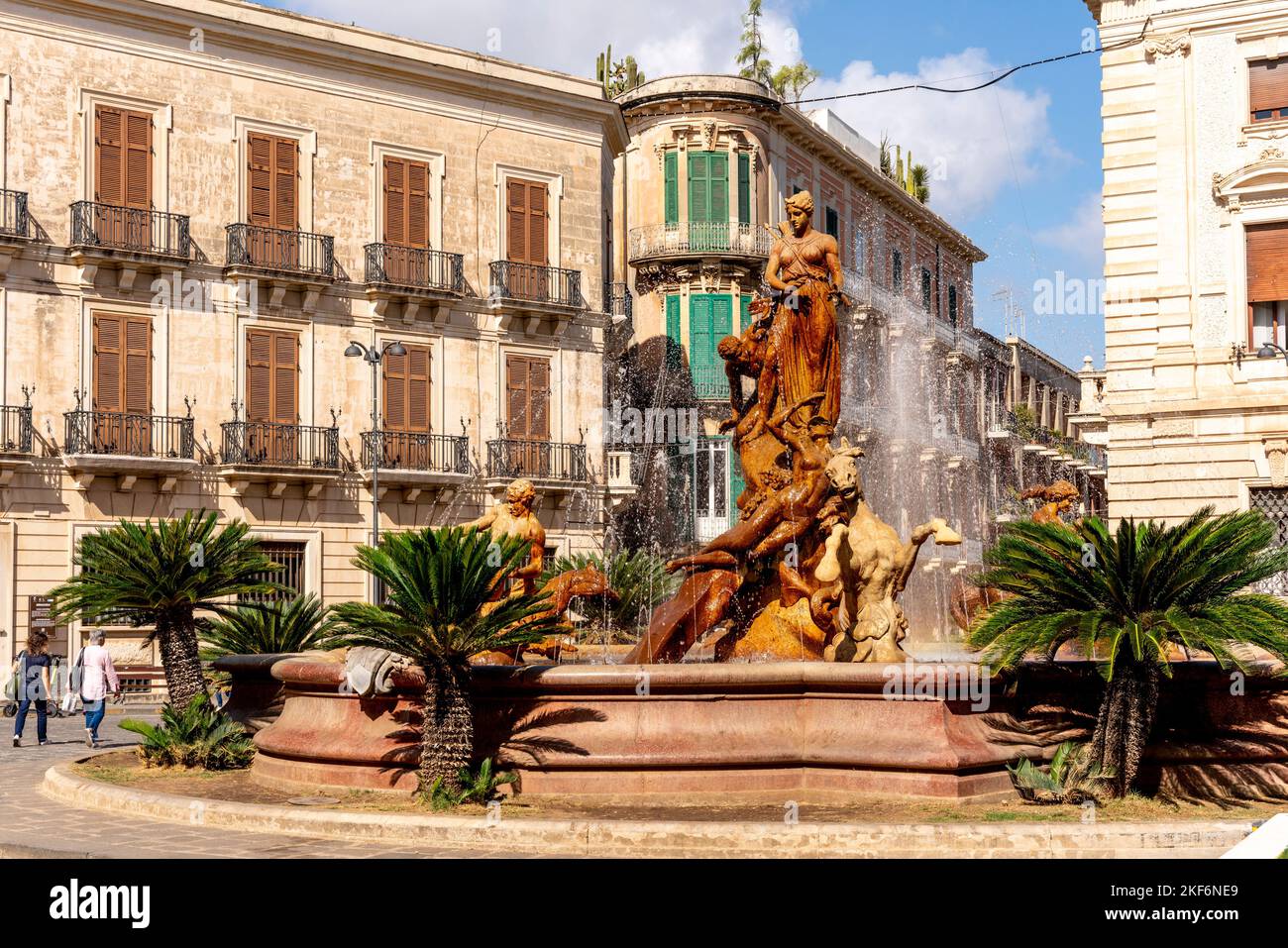 La Fontana di Diana, Ortigia, Siracusa, Sicilia, Italia. Foto Stock