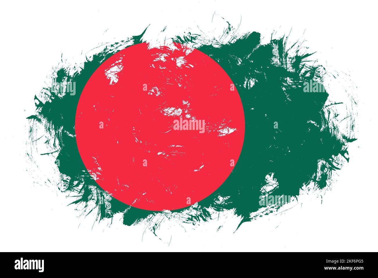 Bandiera del Bangladesh sullo sfondo astratto del pennello stroke Foto Stock