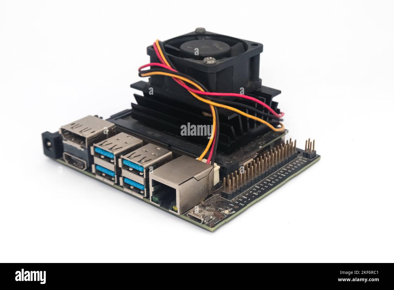 Un mini pc con una ventola CC sulla gpu. Foto Stock