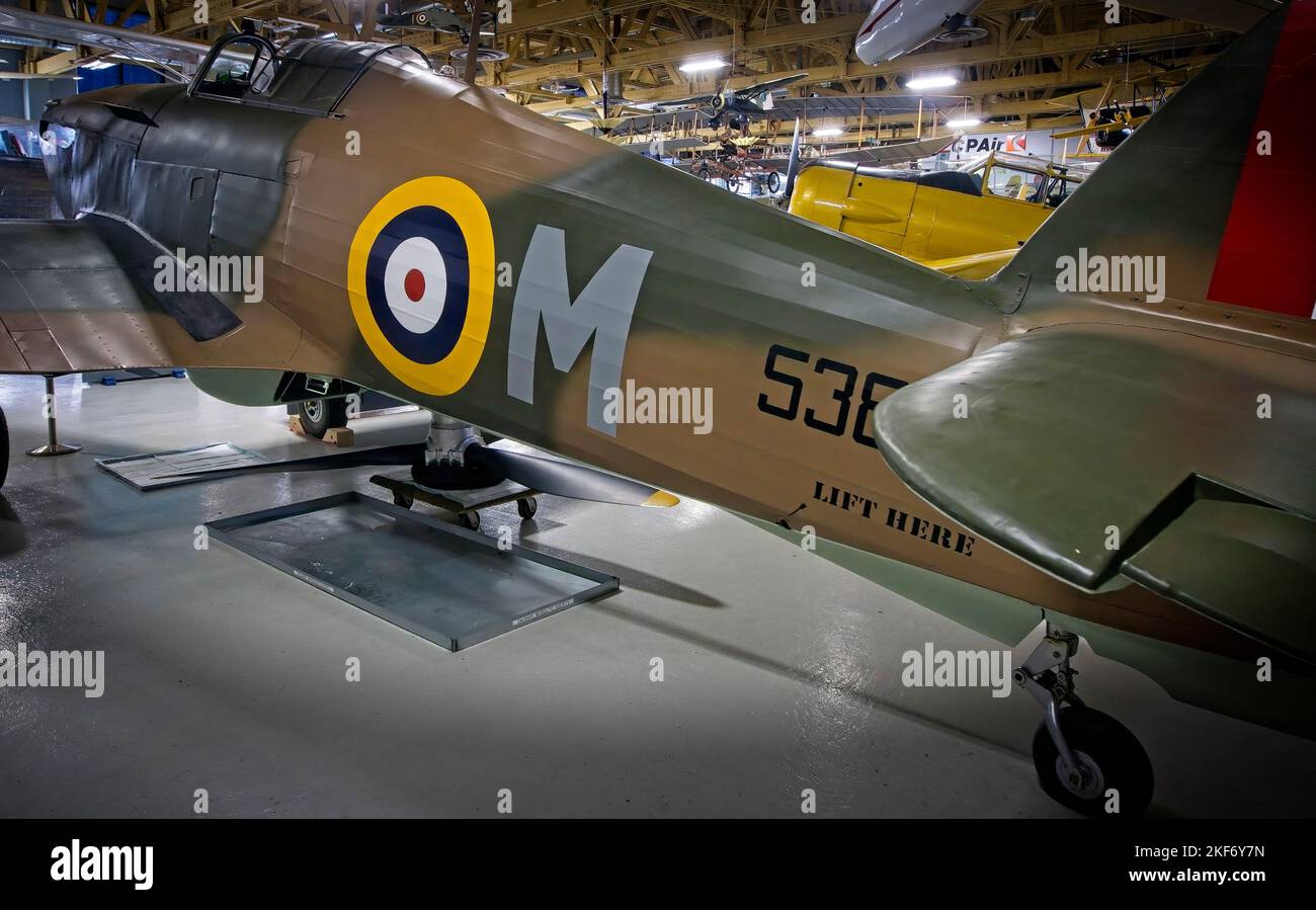 Hawker Hurricane Aircraft The Hangar Flight Museum Calgary Alberta Foto Stock