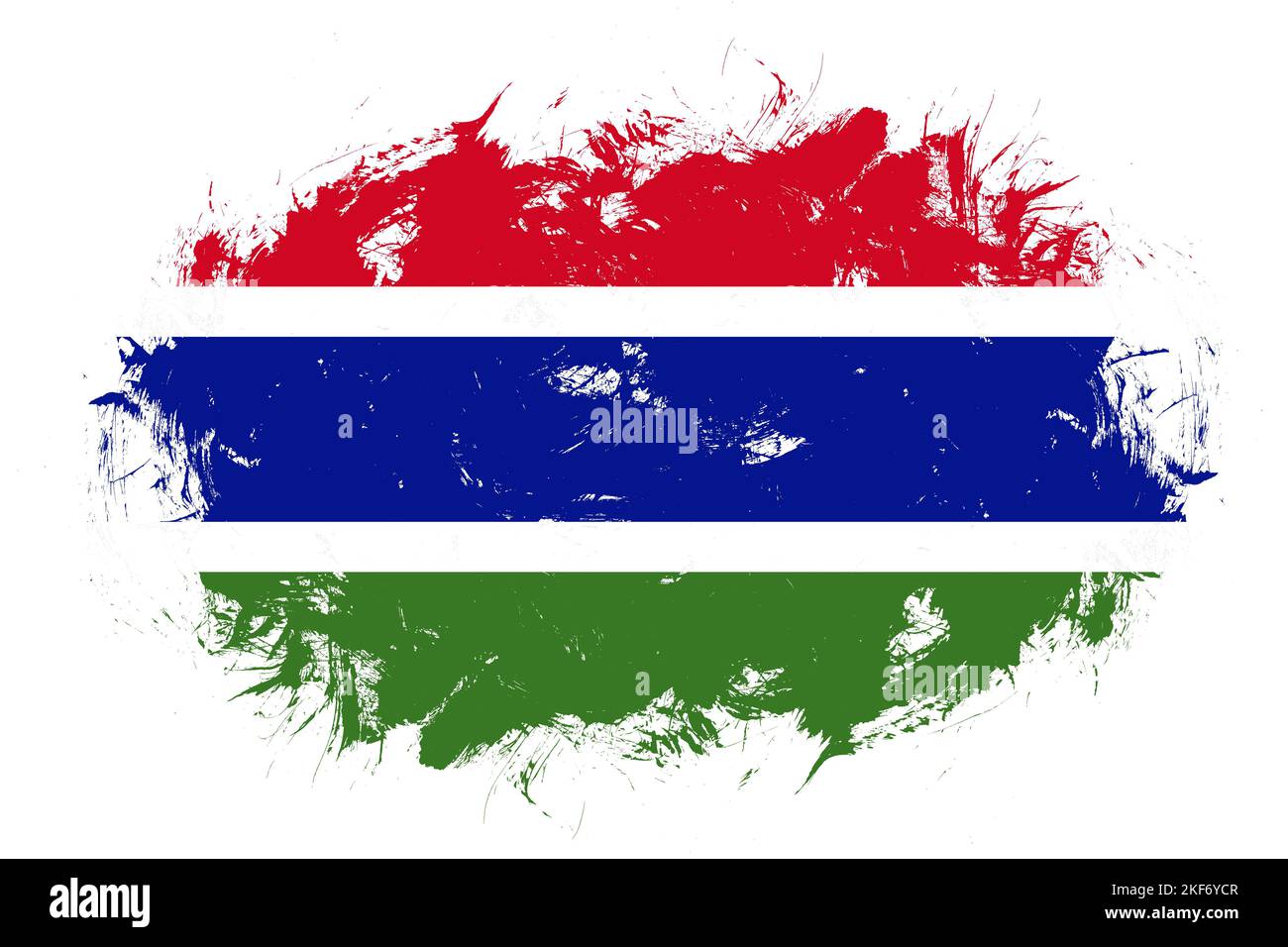 Bandiera Gambia su sfondo pennello tratto astratto Foto Stock