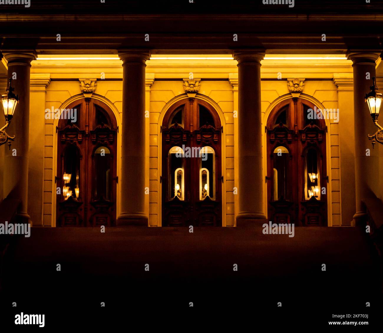 Le splendide immagini architettoniche di Lansing al tramonto e dopo il tramonto Foto Stock