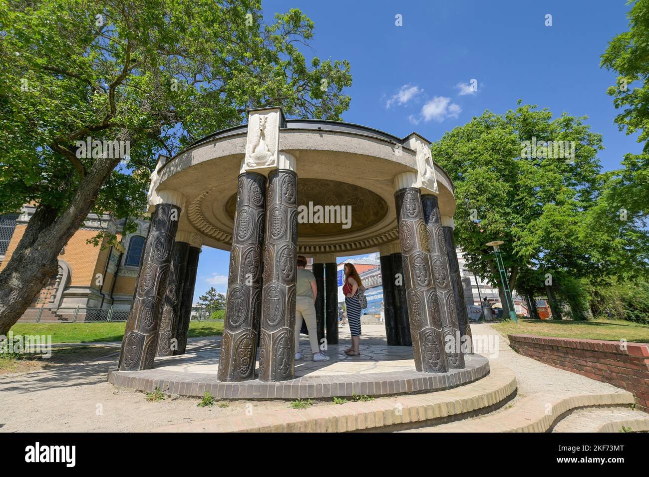 Schwanentempel, Albin-Müller-Pavillon, Mathildenhöhe, Darmstadt, Hessen, Germania Foto Stock