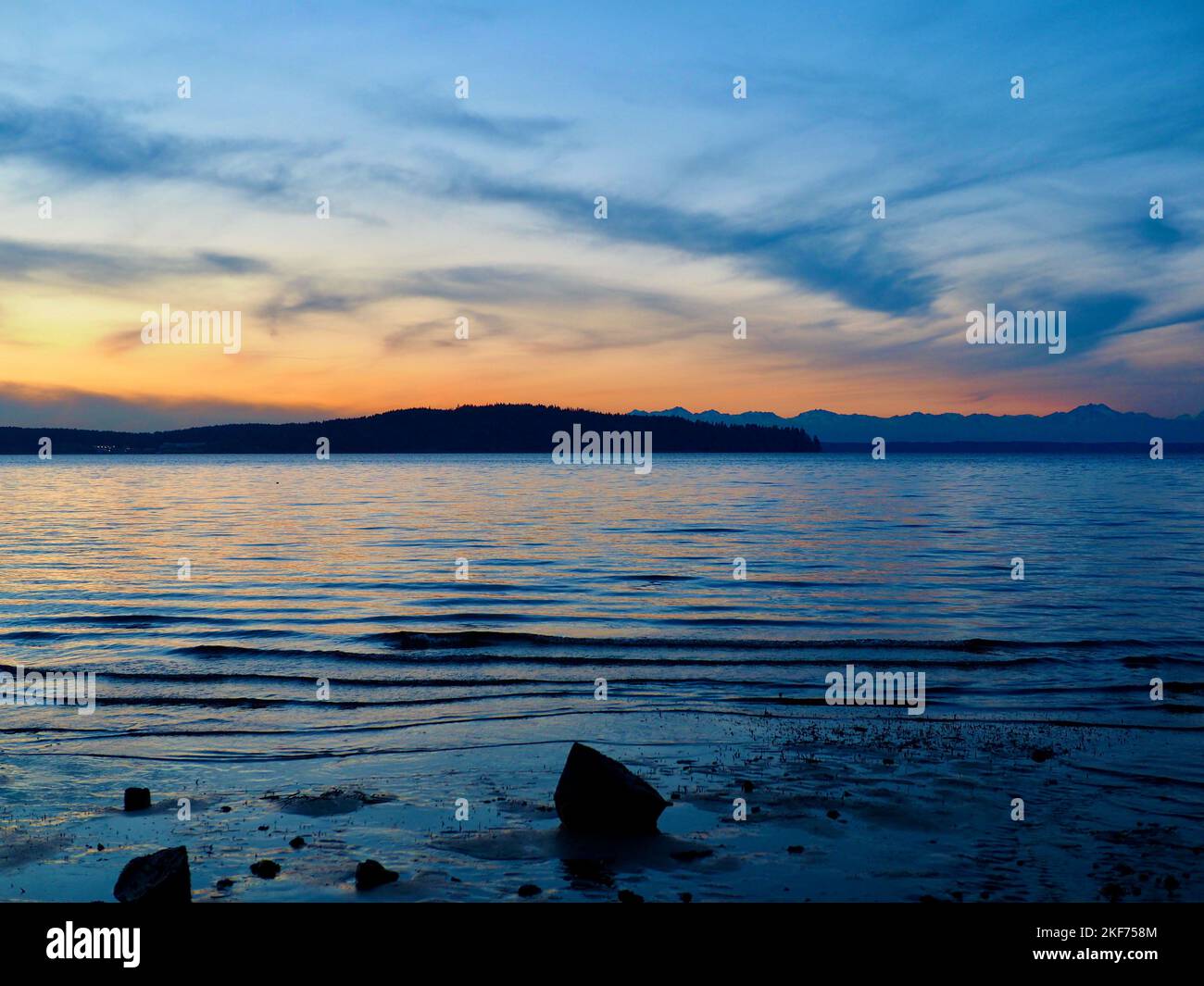 Tramonto a Steilacoom Foto Stock