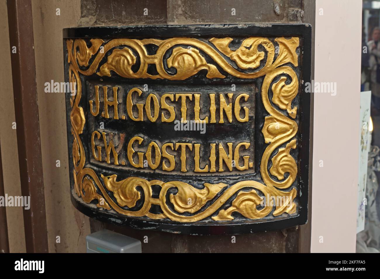 York Medical Society, T Anderson MD segno su edificio, 23 Stonegate St, York, Yorkshire, Inghilterra, REGNO UNITO, YO1 8AW Foto Stock