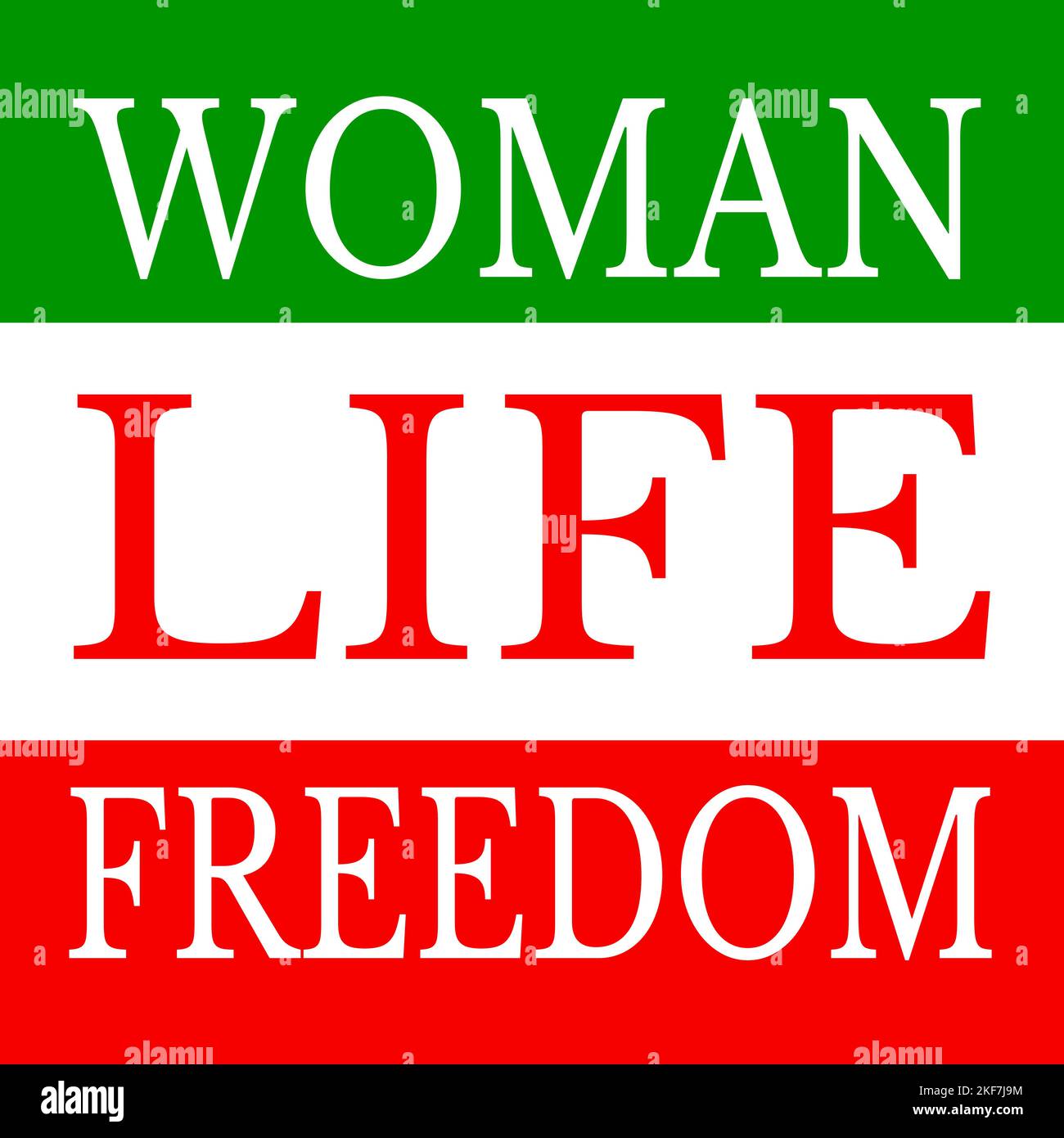 Proteste in Iran poster vettore. Donna, libertà vita bandiera iraniana. Solidarietà con le donne iraniane. Modello per sfondo, banner. Illustrazione Vettoriale