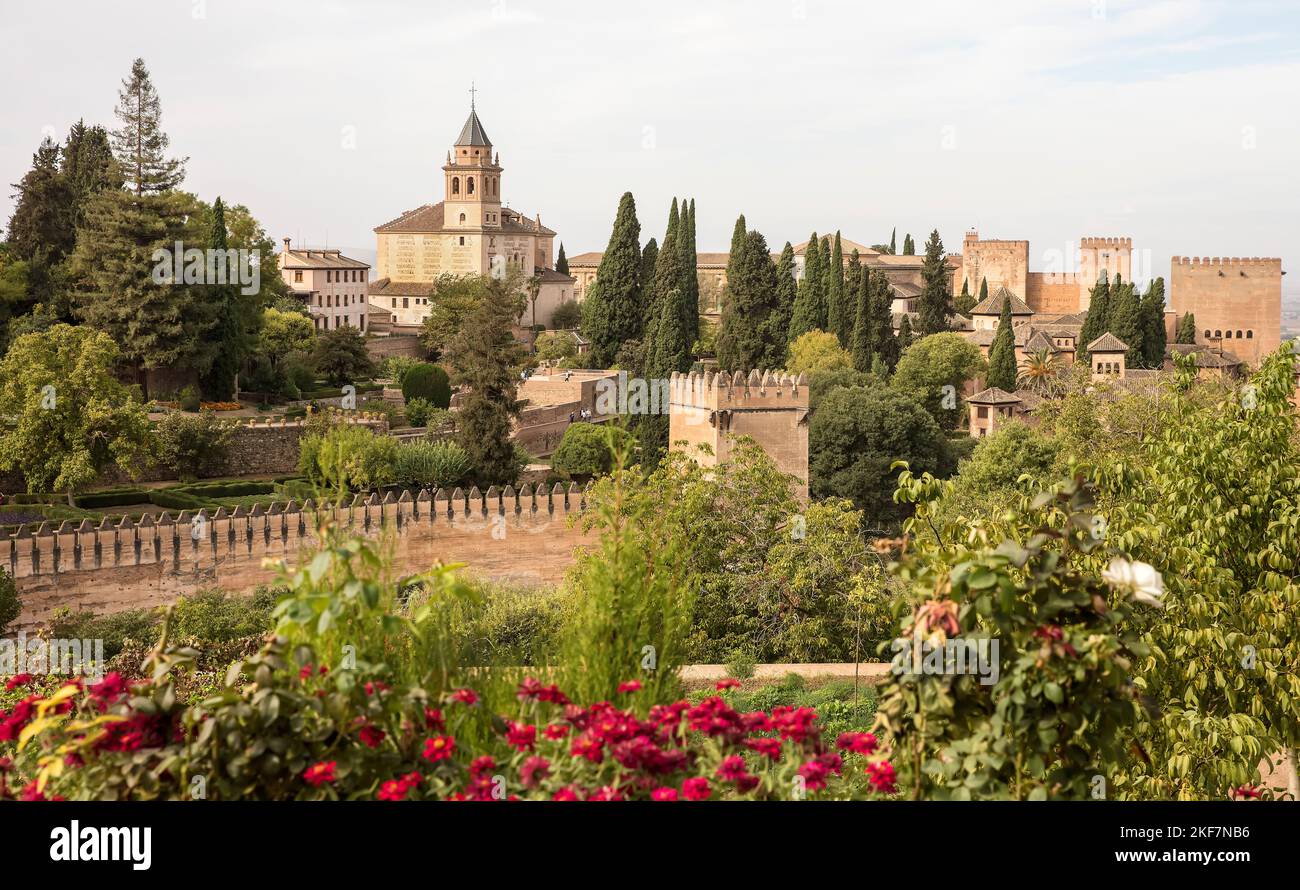 Esterno Alhambra, Granada, Andalusia, Spagna Foto Stock