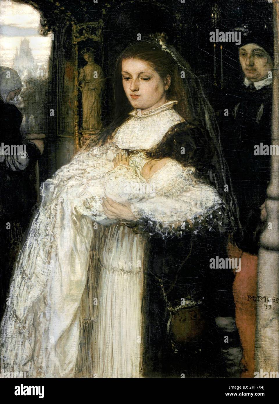 Matthijs Maris; Christening Procession a Losanna; 1873; Oil on Canvas; Centraal Museum a Utrecht, Paesi Bassi. Foto Stock