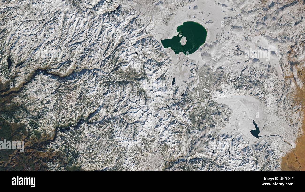 Foto aerea del Lago Mono e del Parco Nazionale di Yosemite, California Foto Stock
