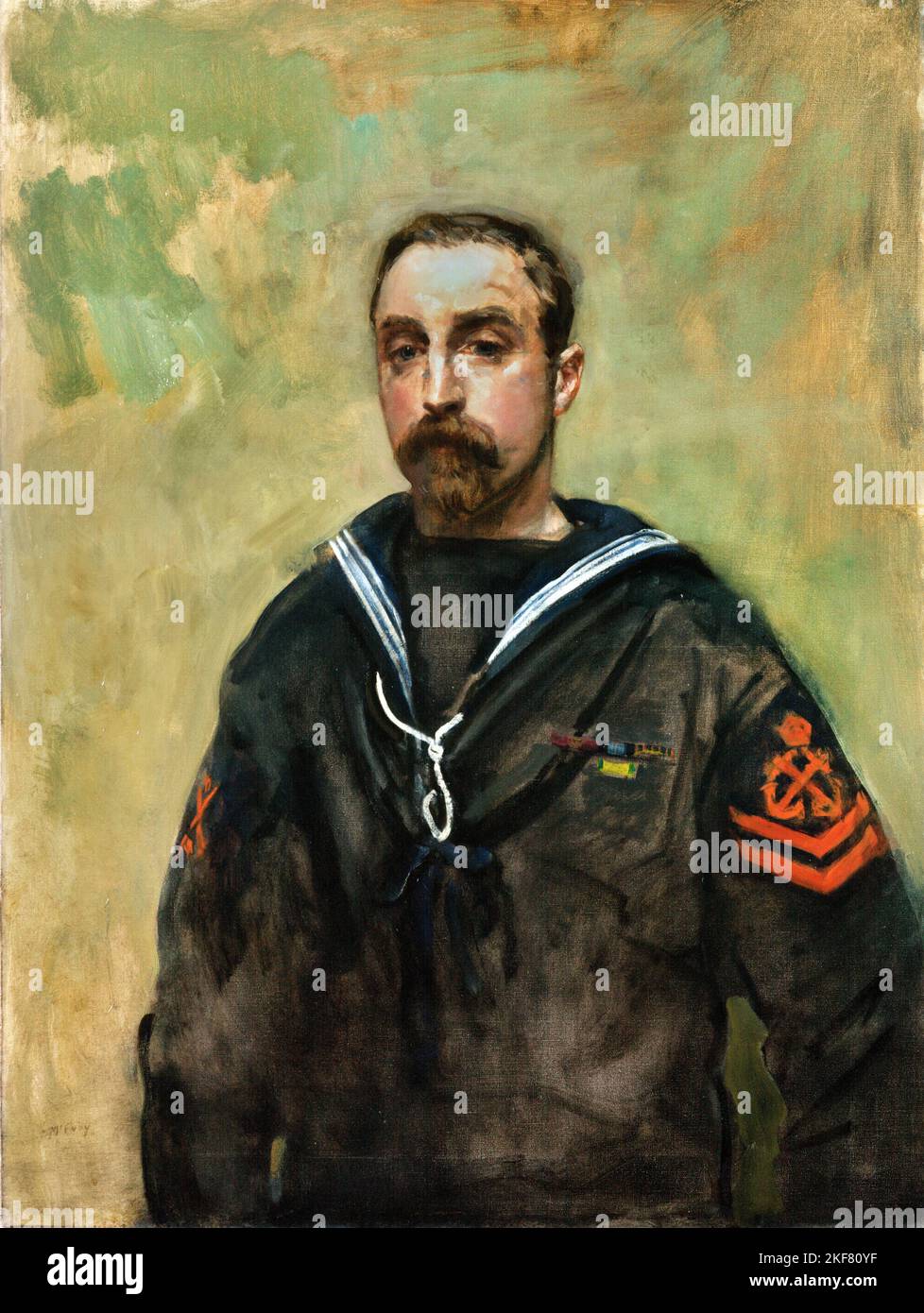 Ambrose McEvoy; Petty Officer e Pitcher VC; 1892; Oil on Canvas; Imperial War Museum, Londra, REGNO UNITO. Foto Stock