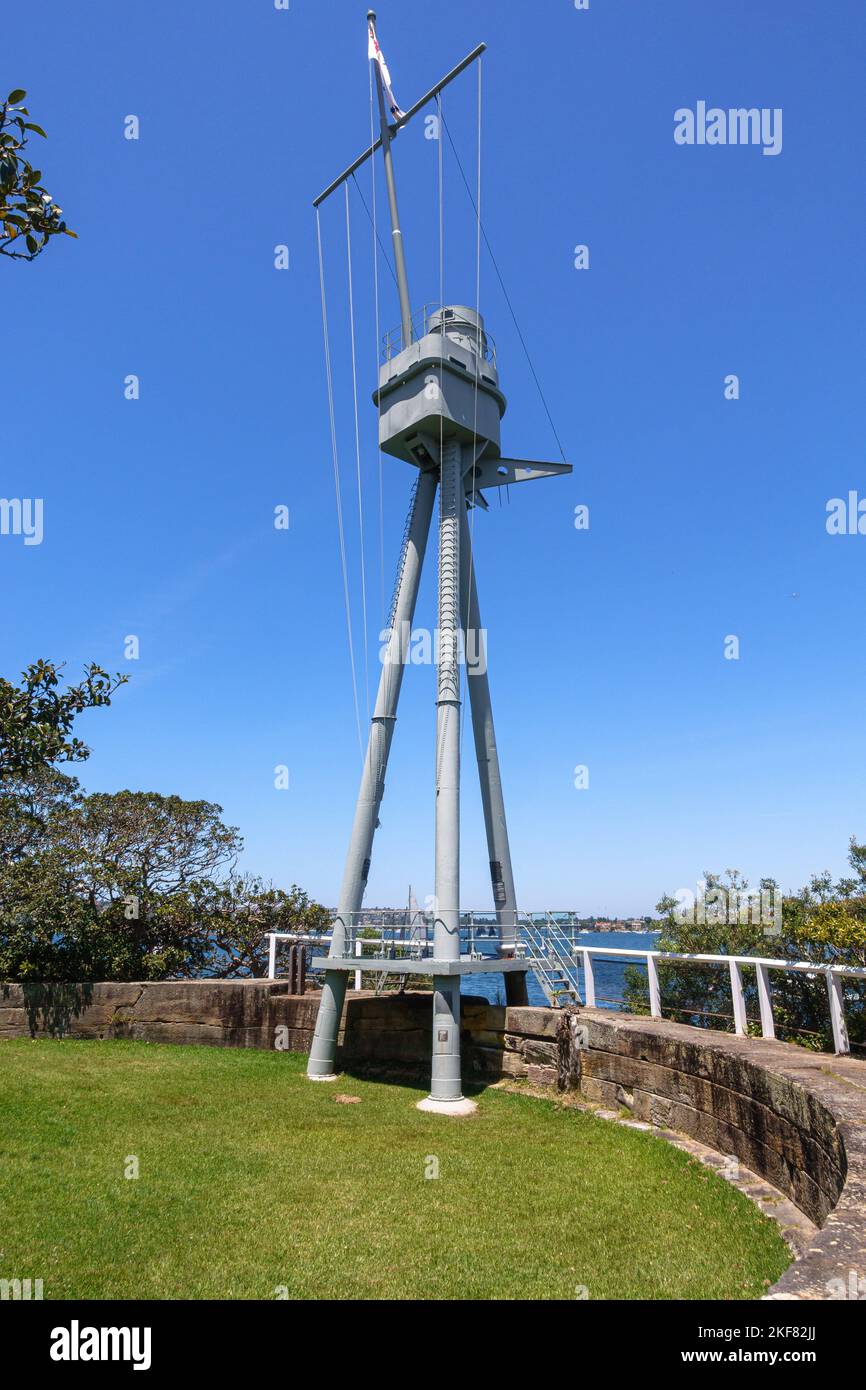 L'albero commemorativo HMAS Sydney i a Bradley Head nel porto di Sydney, Australia Foto Stock