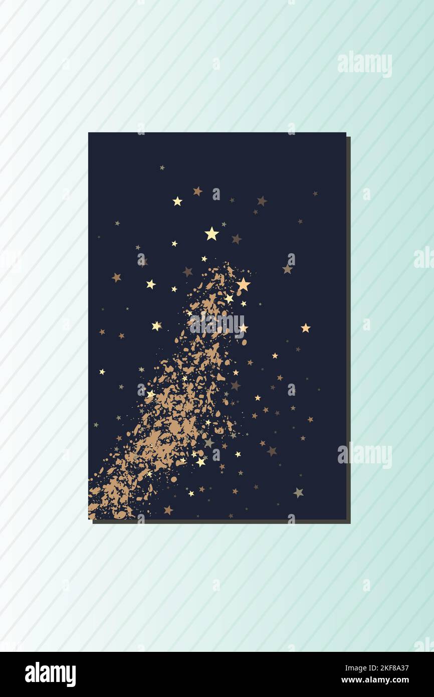 Star notte cielo galassia astratto carta design stile sfondo. Illustrazione Vettoriale