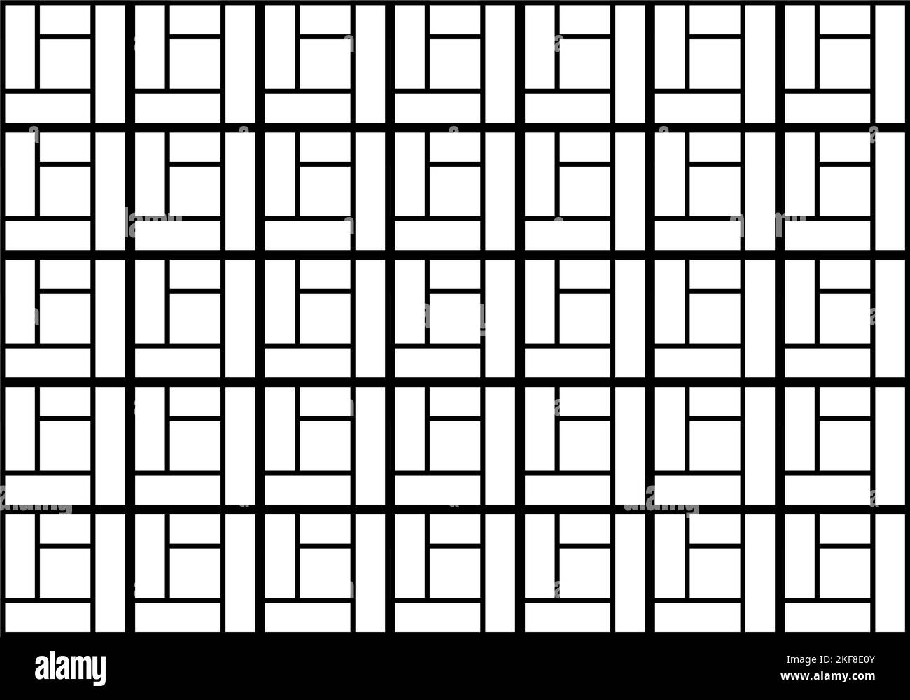 Illustrazione vettoriale dello sfondo geometrico a mosaico in bianco e nero. Sfondo vettoriale astratto per l'uso nella progettazione. Ripetizione geometrica. Illustrazione Vettoriale