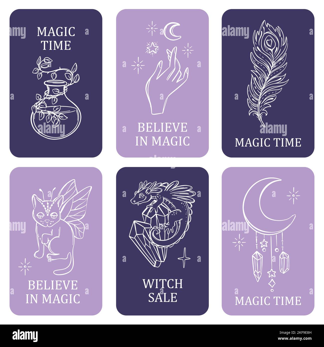 ASTROLOGIA ELEMENTI mistico Occult Esoterico Set di simboli Tarot Card Banner Flyer Poster Brochure Sticker Esoterico Witchcraft disegnato a mano vettore schizzo ha Illustrazione Vettoriale