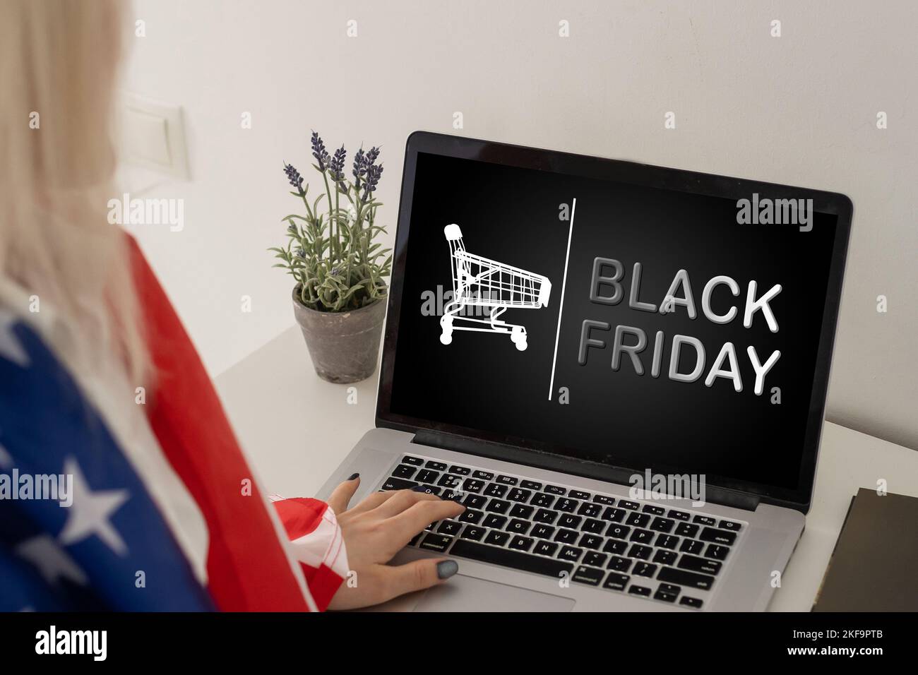 Venerdì nero di sconto a metà prezzo al concetto di promozione Foto Stock