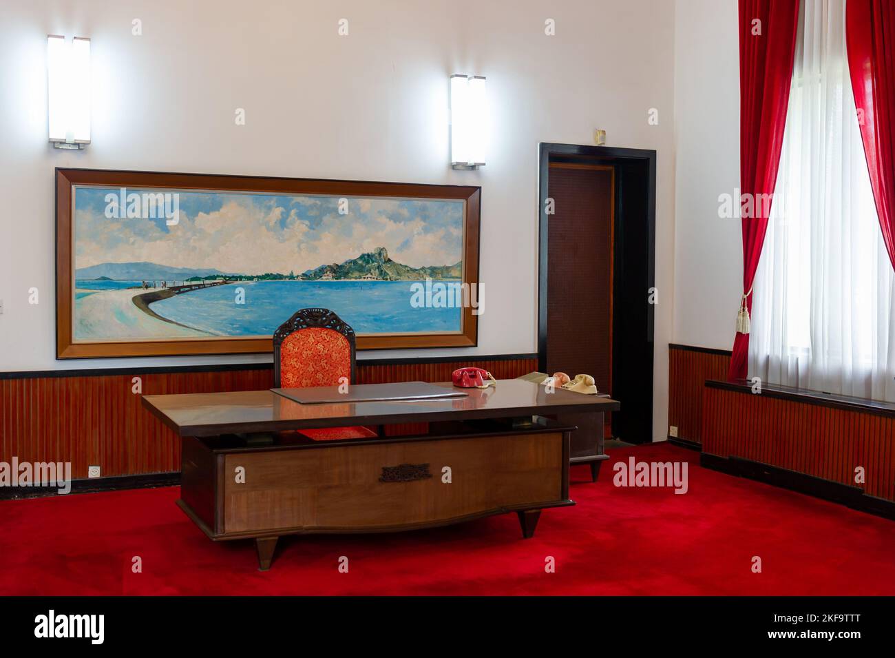 L'Ufficio Presidenziale del Palazzo della riunificazione, ho Chi Minh City, Vietnam Foto Stock