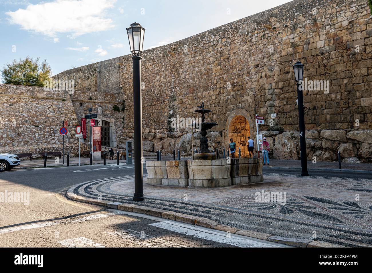 Mura della città di Tarragona Spagna Foto Stock