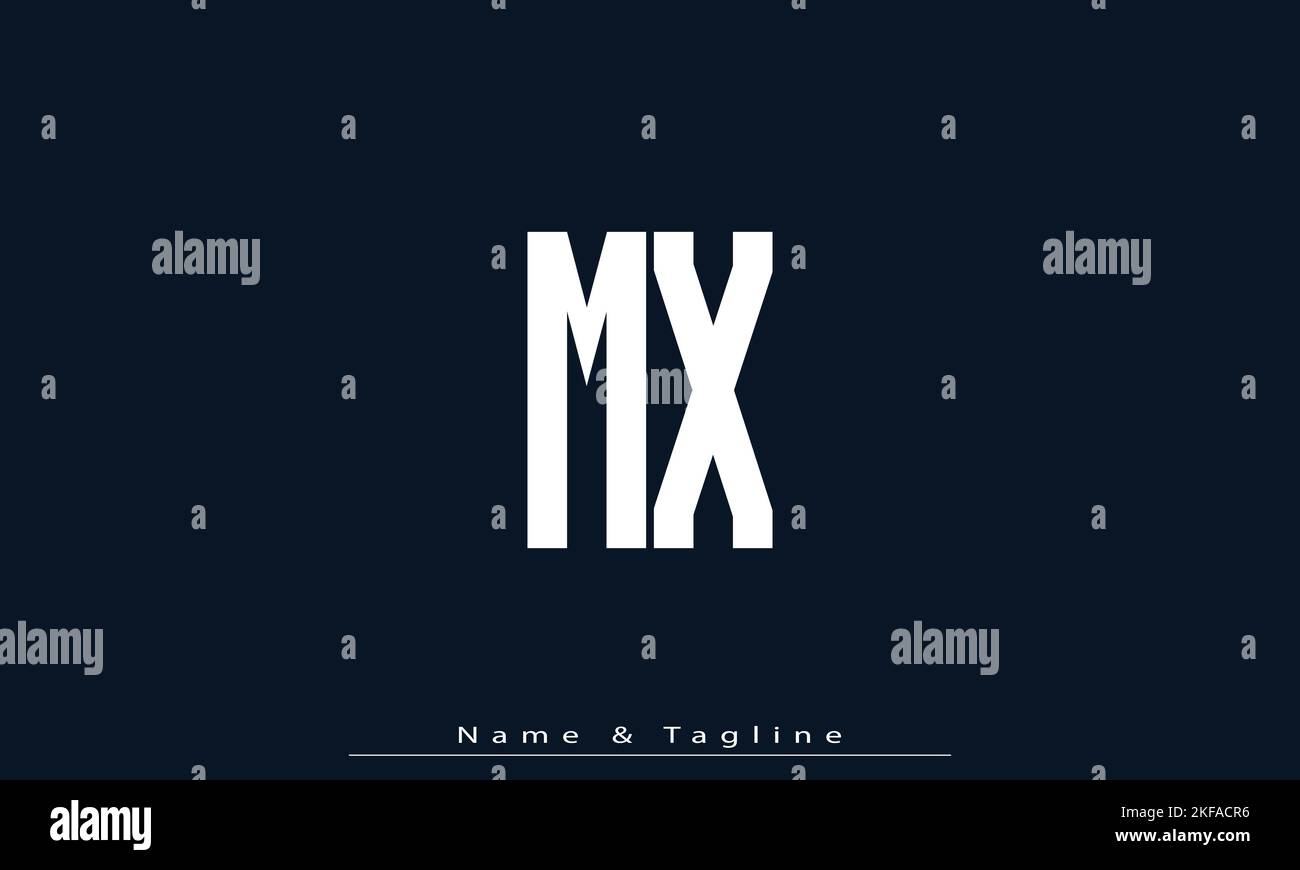 Lettere alfabetiche iniziali logo monogramma MX , XM Illustrazione Vettoriale