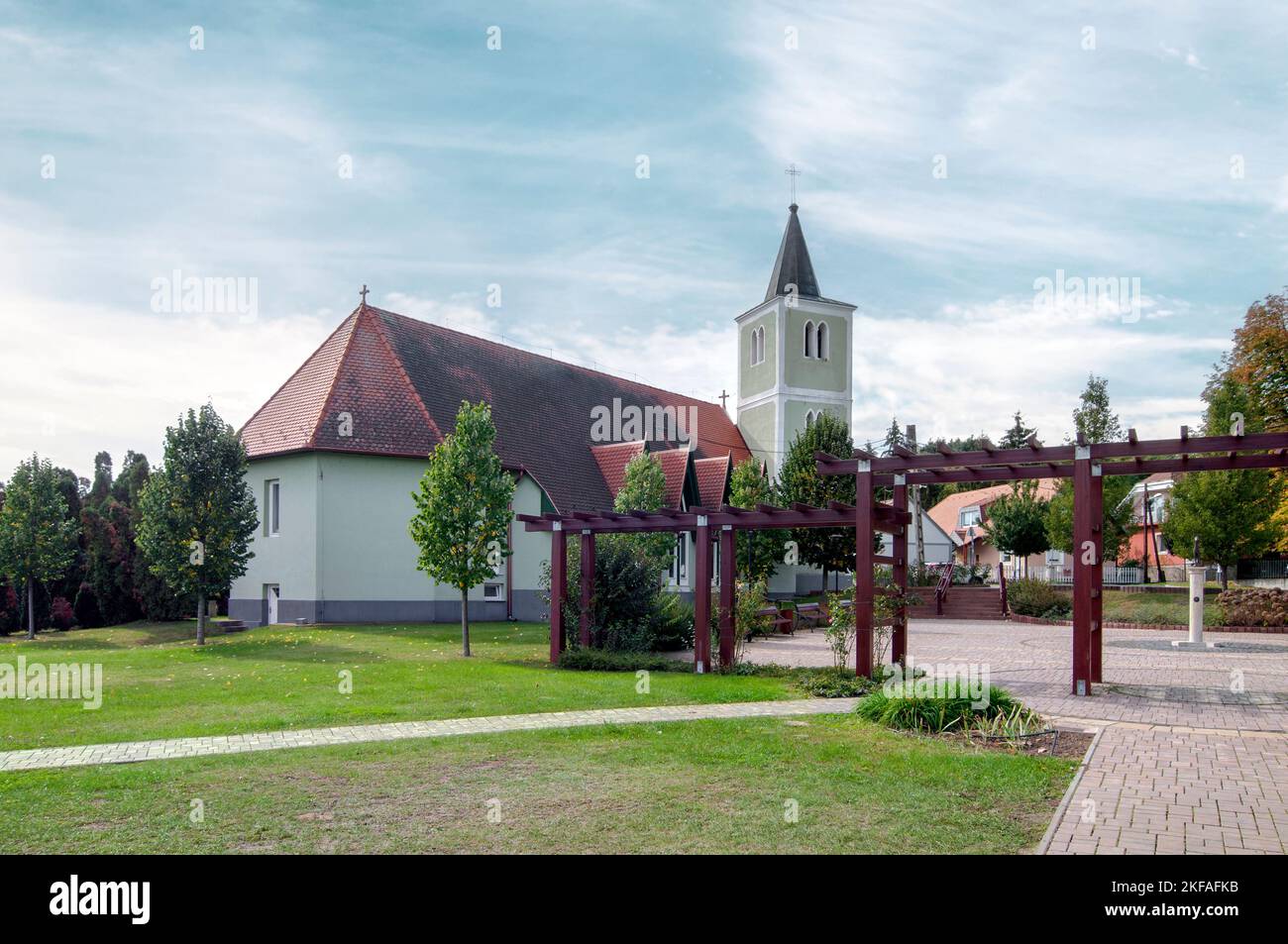 Cuore della chiesa di Gesù, Heviz, Ungheria Hévíz è una città termale nella contea di Zala, Ungheria, Foto Stock