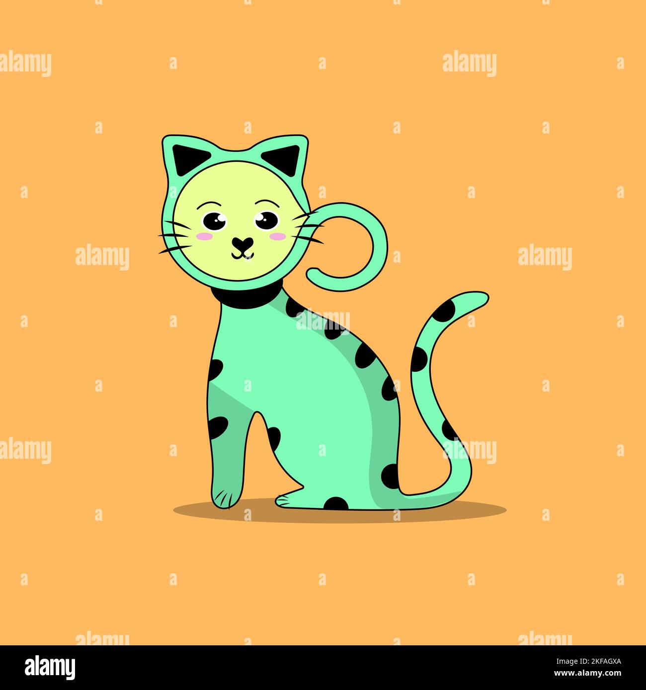 Vettore illustrazione carattere gatto dormire. Carino kitty gatto vettore di illustrazione insieme con diverse razze di gatto, giocattoli, e cibo. Disegna uno stile di doodle. Illustrazione Vettoriale