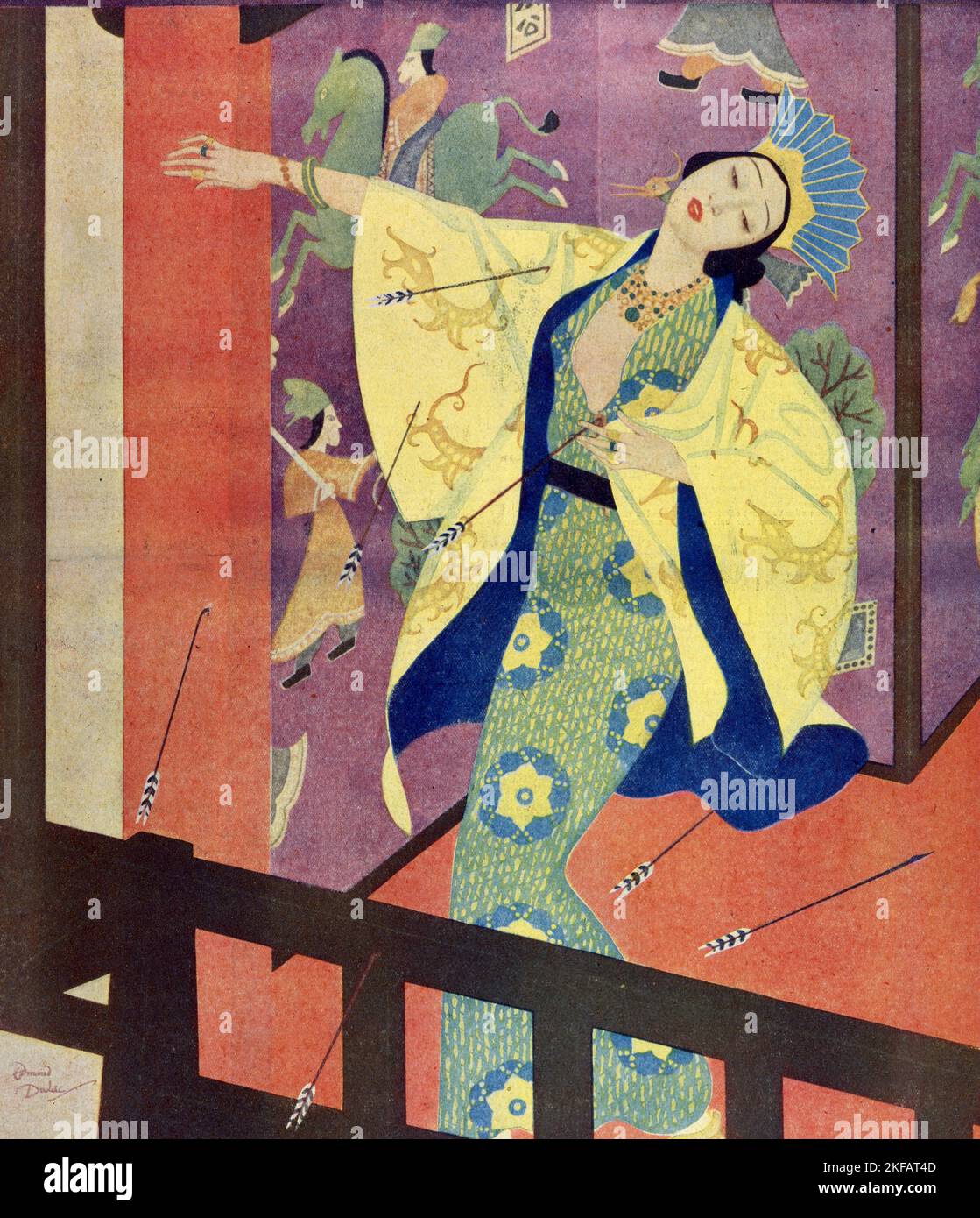 'Yang Kuei Fei--The Chinese Cleopatra' pubblicato il 24,1929 marzo nella rivista American Weekly dipinta da Edmund Dulac dei 'famosi vamps of History Foto Stock