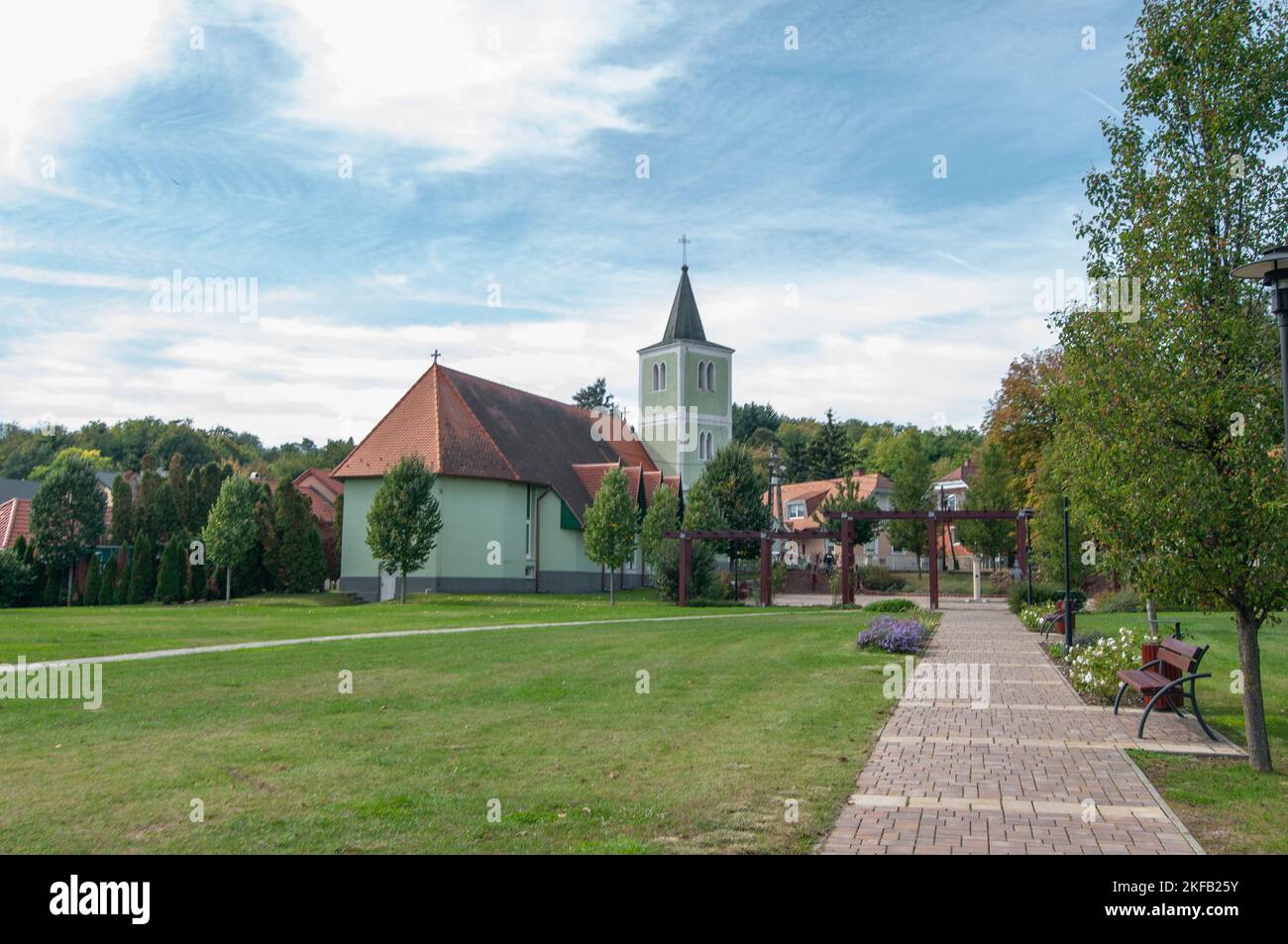 Cuore della chiesa di Gesù, Heviz, Ungheria Hévíz è una città termale nella contea di Zala, Ungheria, Foto Stock