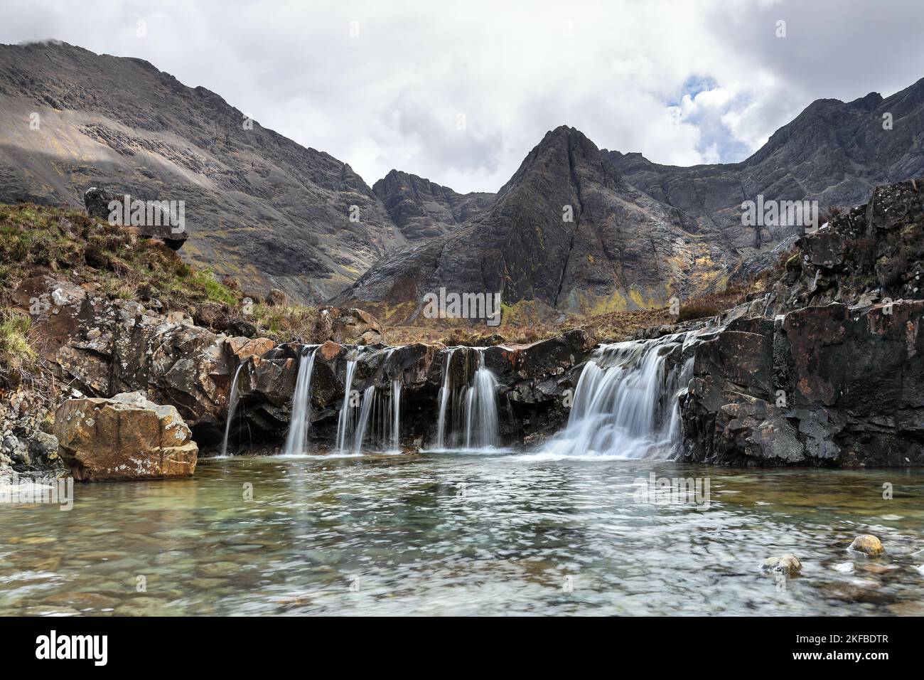 Fairy Pools, Glen fragile, Isola di Skye, Scozia, Regno Unito Foto Stock