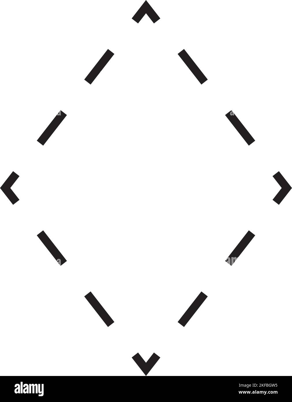 Simbolo di Rhombus icona vettoriale a forma tratteggiata per l'elemento dell'interfaccia utente di un disegno grafico creativo in un'illustrazione con pittogramma Illustrazione Vettoriale