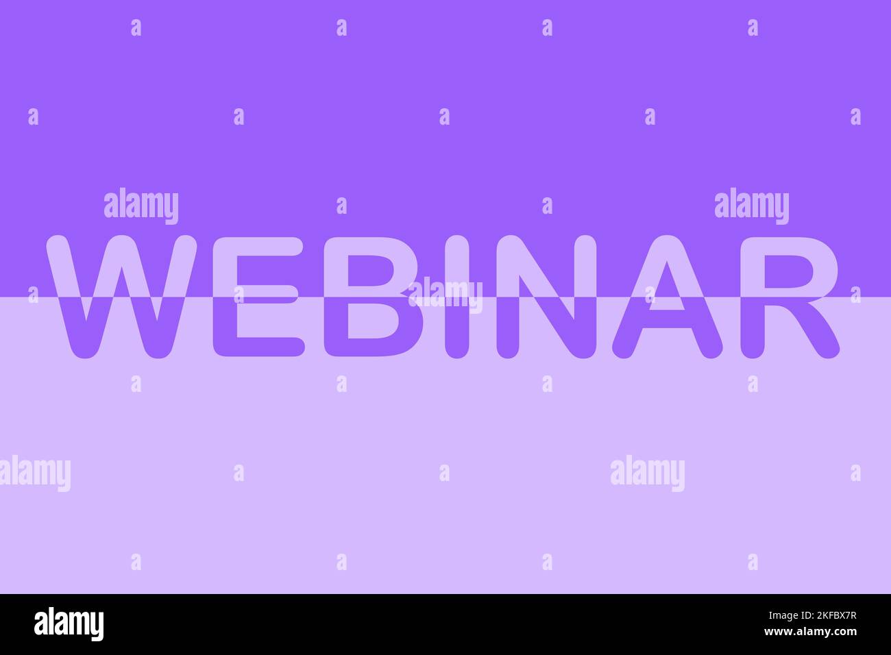 Webinar. Banner, poster, logo di colore viola su sfondo cartaceo. Le parole scritte sulla scheda. Font grafico, testo colorato. Lettere colorate. Lettere. Th Foto Stock
