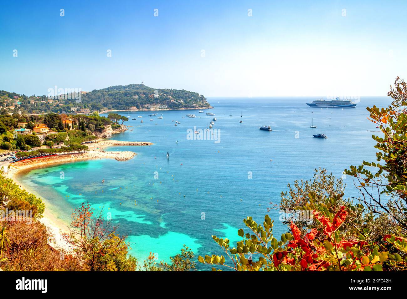 Vista su Saint Jean Cap Ferrat, Côte d’Azur, Francia Foto Stock