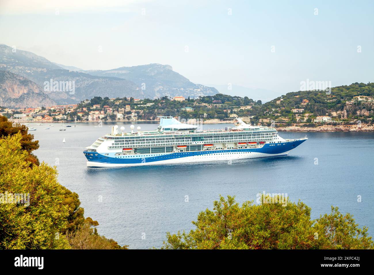 Vista su Saint Jean Cap Ferrat, Côte d’Azur, Francia Foto Stock