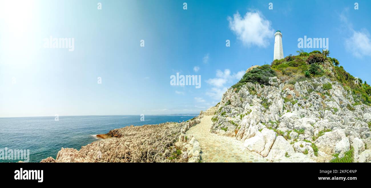 Côte giro del faro a Saint Jean Cap Ferrat, Costa Azzurra, Francia Foto Stock