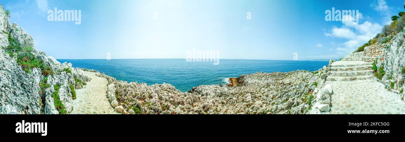 Côte giro del faro a Saint Jean Cap Ferrat, Costa Azzurra, Francia Foto Stock