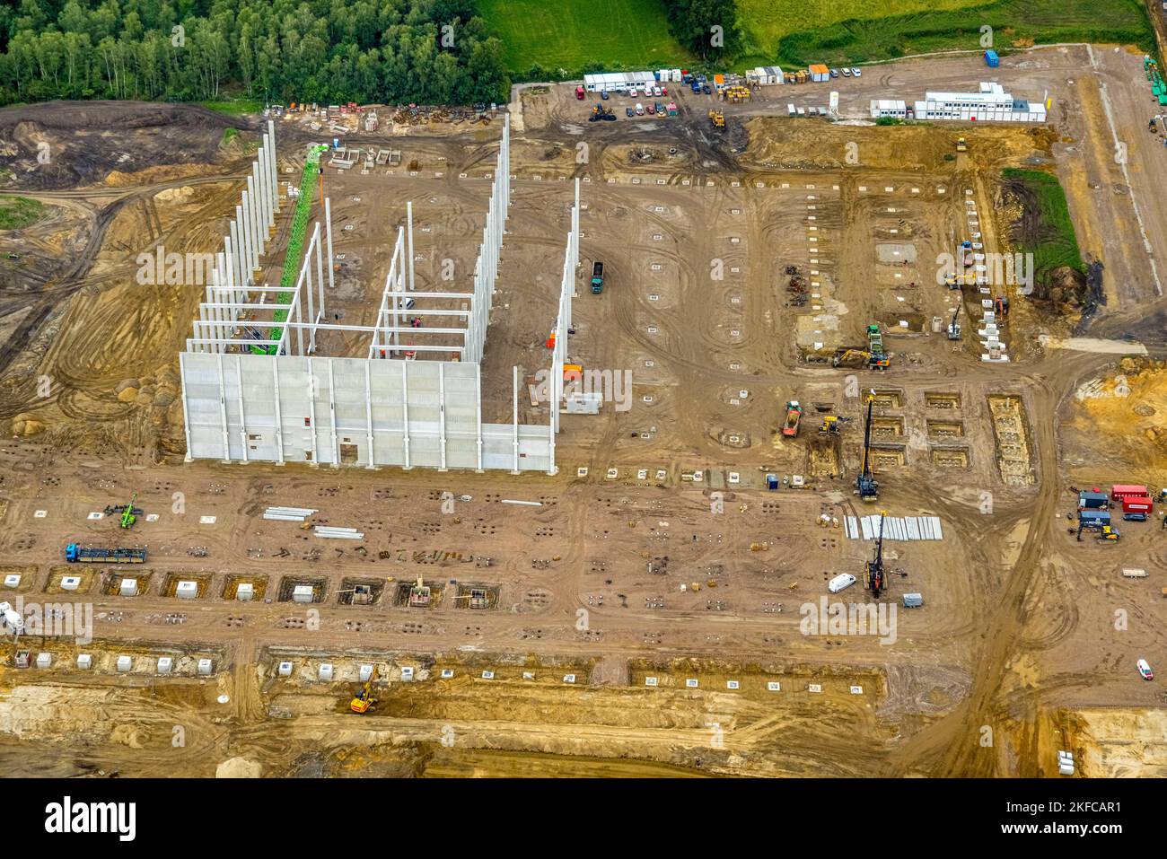 Veduta aerea, cantiere per il parco industriale Große Heide, ex pozzo Wulfen 1/2 del collirio Fürst Leopold, Barkenberg, Dorsten, Ruhr sono Foto Stock