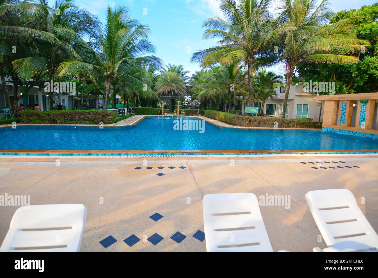 Piscina dell'hotel in Thailandia Foto Stock