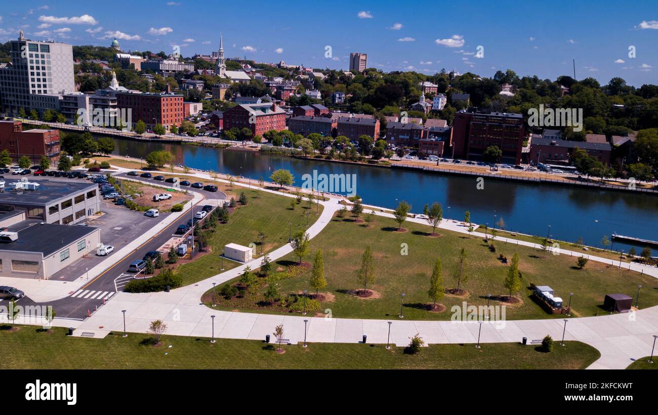 Una splendida vista del Providence Innovation District Park in Rhode Island, Stati Uniti d'America Foto Stock