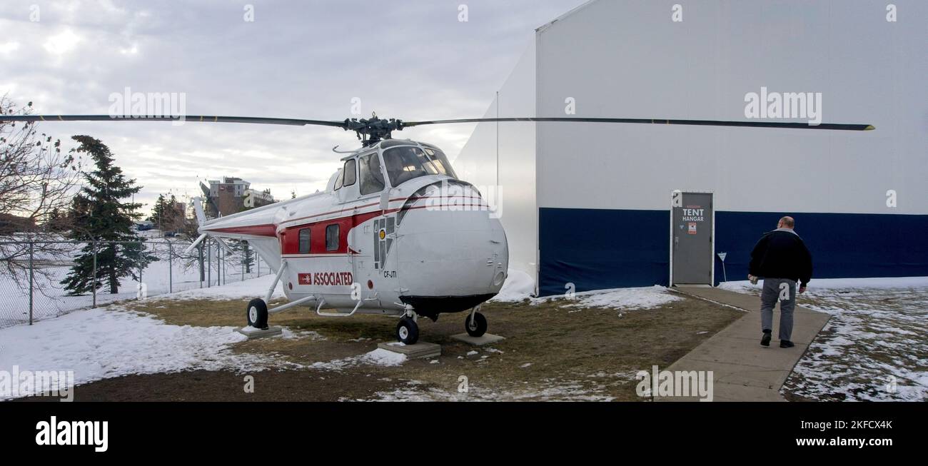 Sikorsky S-55 è il museo dei voli Hangar Calgary Alberta Foto Stock