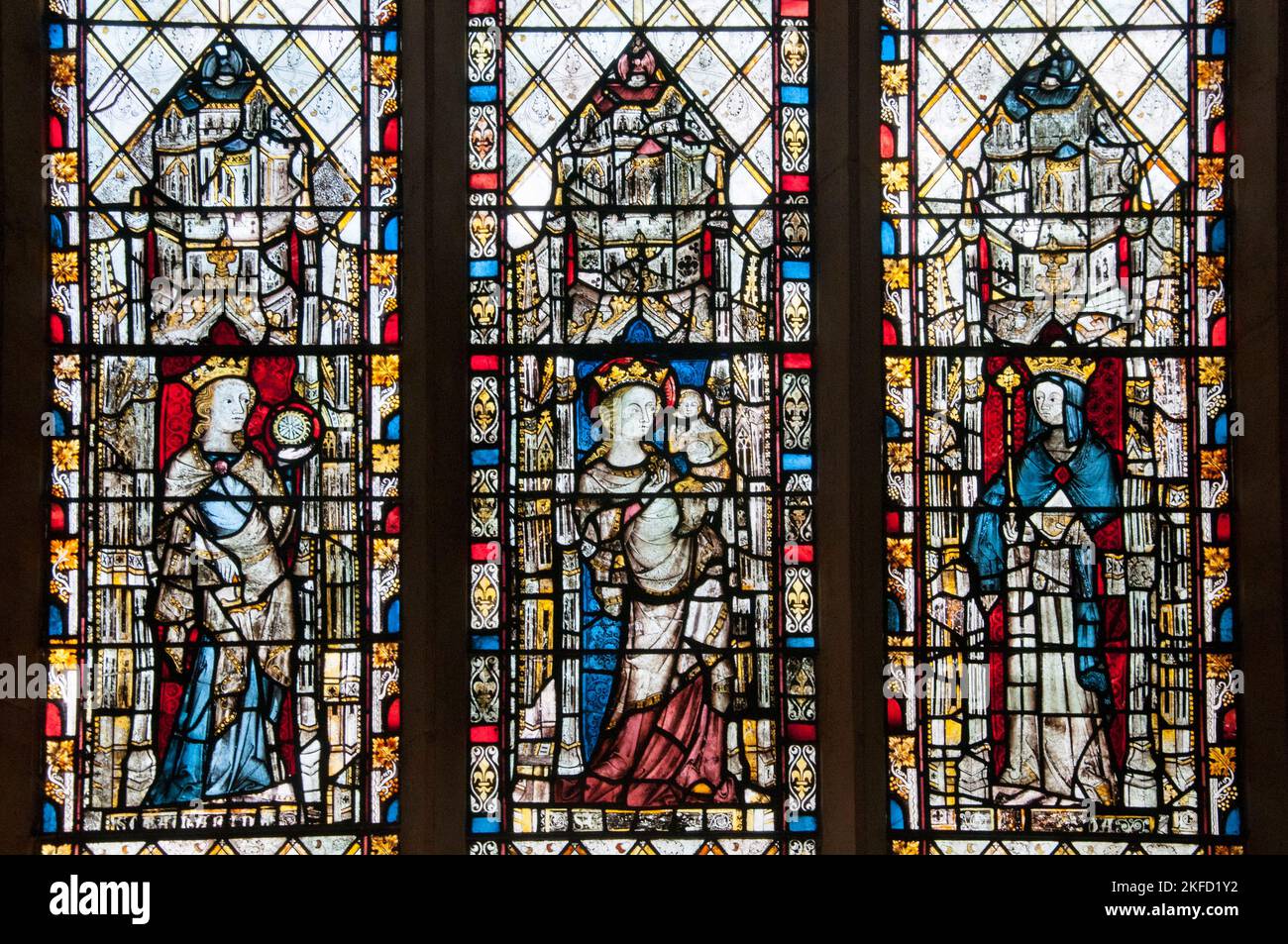 Vetrate della Christ Church Cathedral, Oxford, Inghilterra Foto Stock
