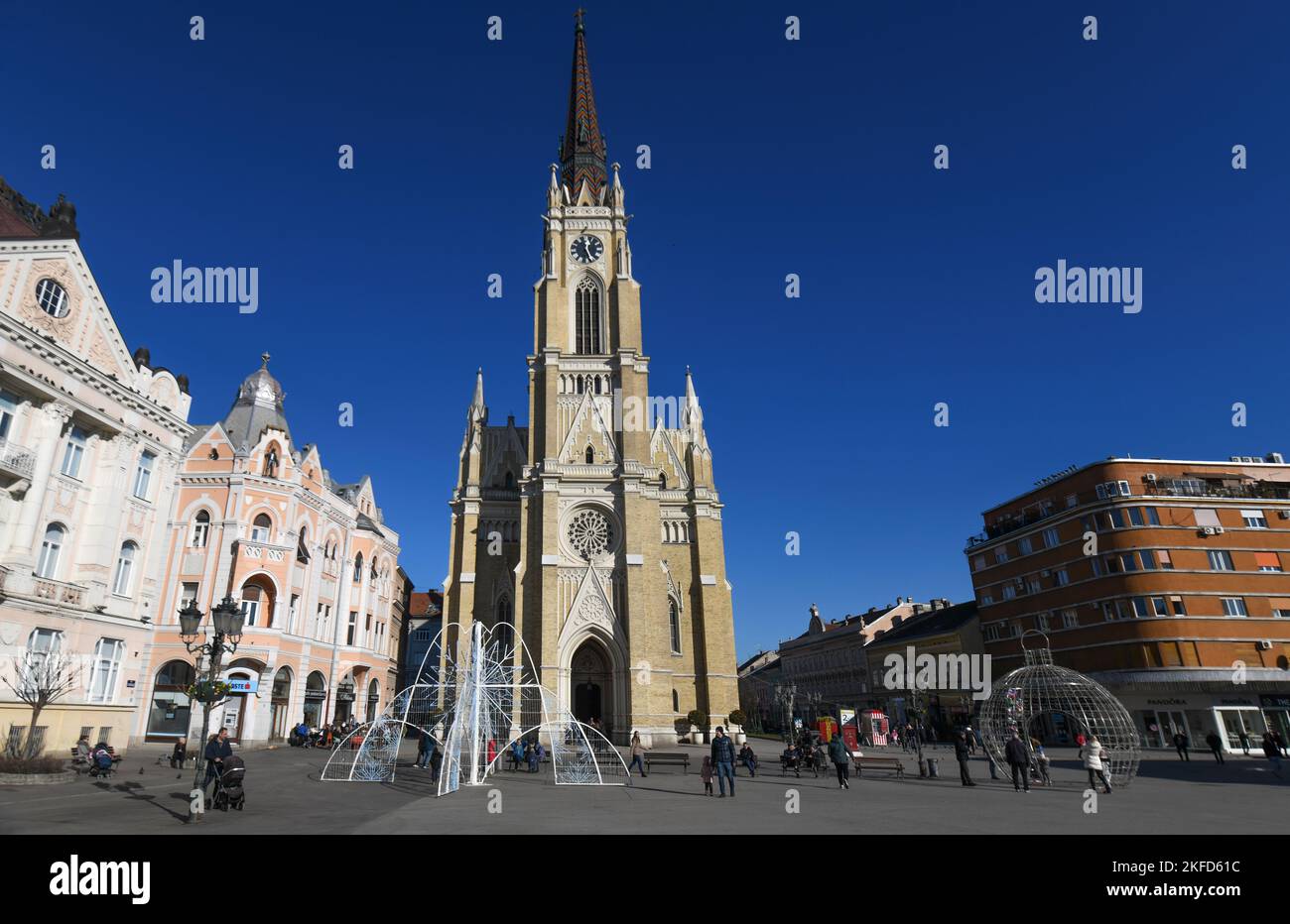 Novi Sad: Nome della Chiesa di Maria, in Piazza della libertà. Serbia Foto Stock