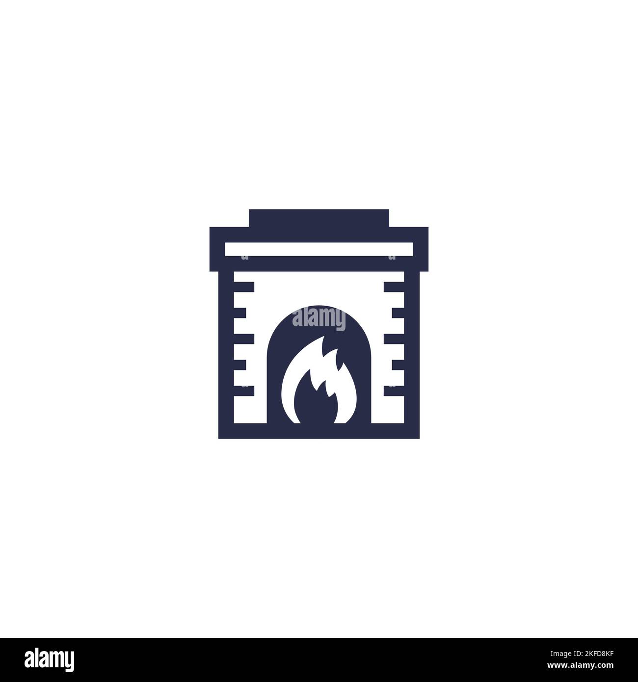 icona camino su bianco, vettore Illustrazione Vettoriale