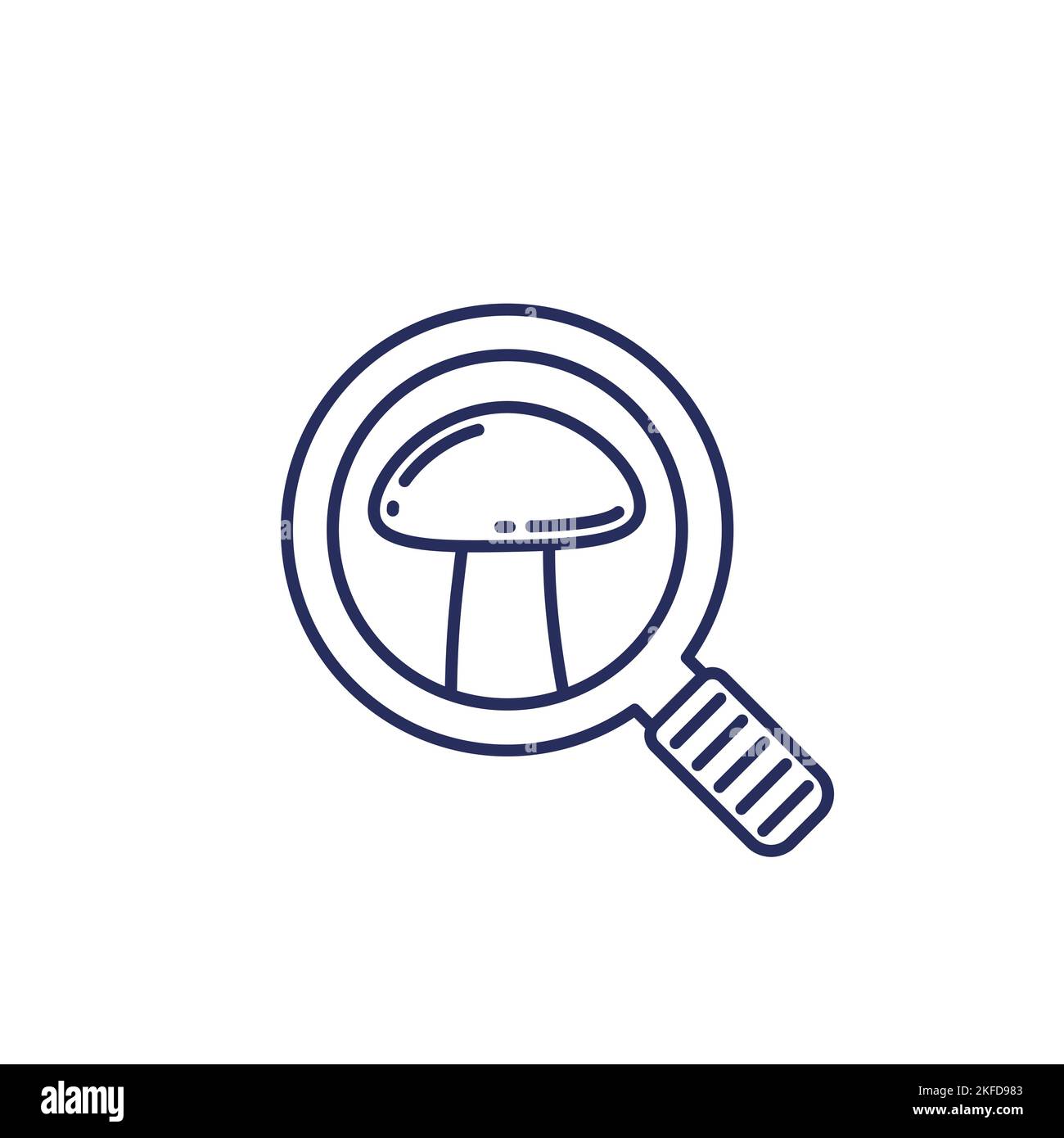 icona della linea di micologia con un fungo Illustrazione Vettoriale