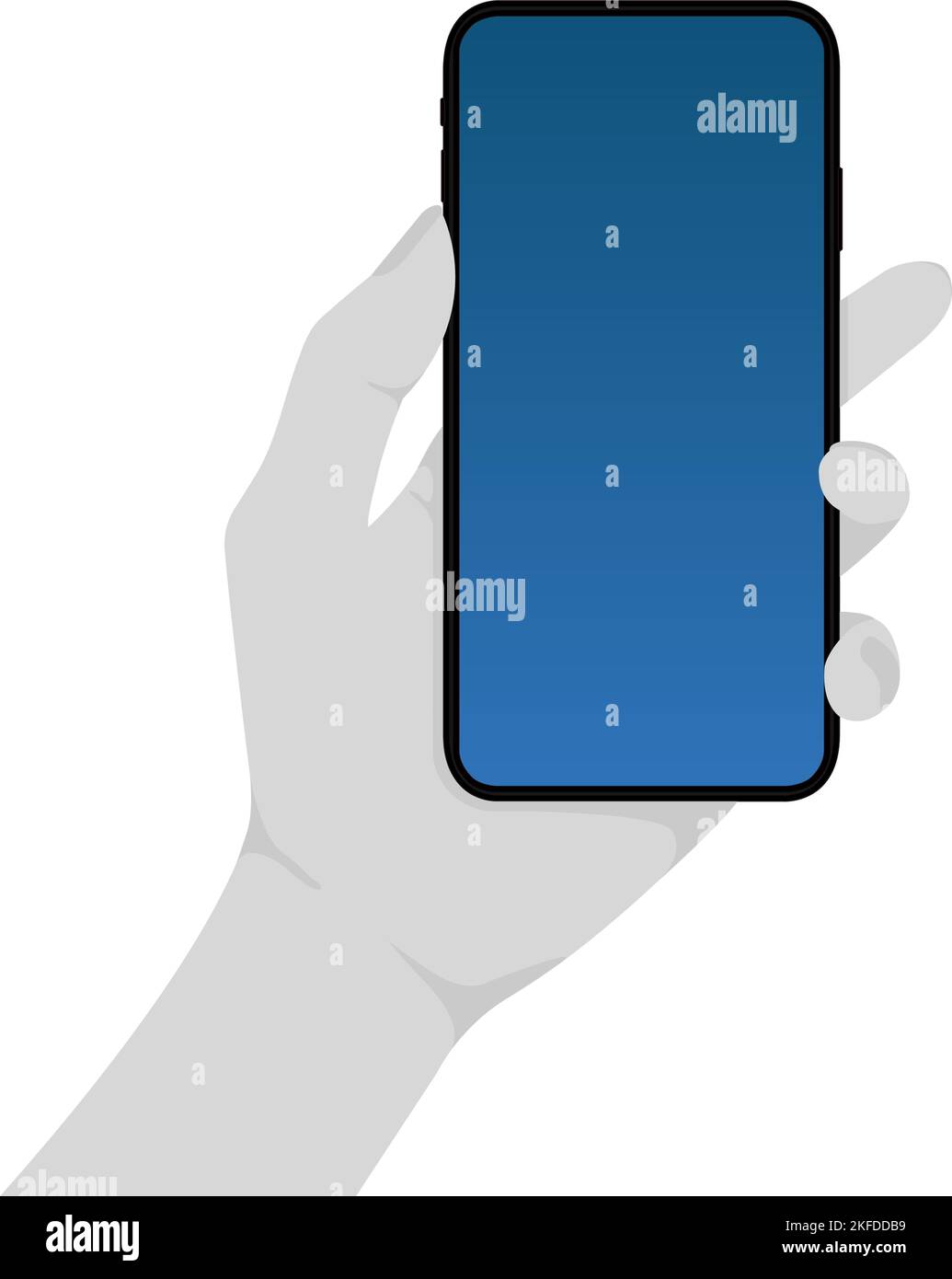 Immagine che mostra come tenere in mano un telefono cellulare ( mock up ) Illustrazione Vettoriale