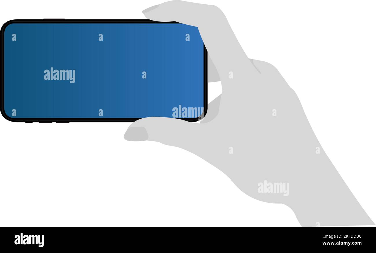 Immagine che mostra come tenere in mano un telefono cellulare ( mock up ) Illustrazione Vettoriale
