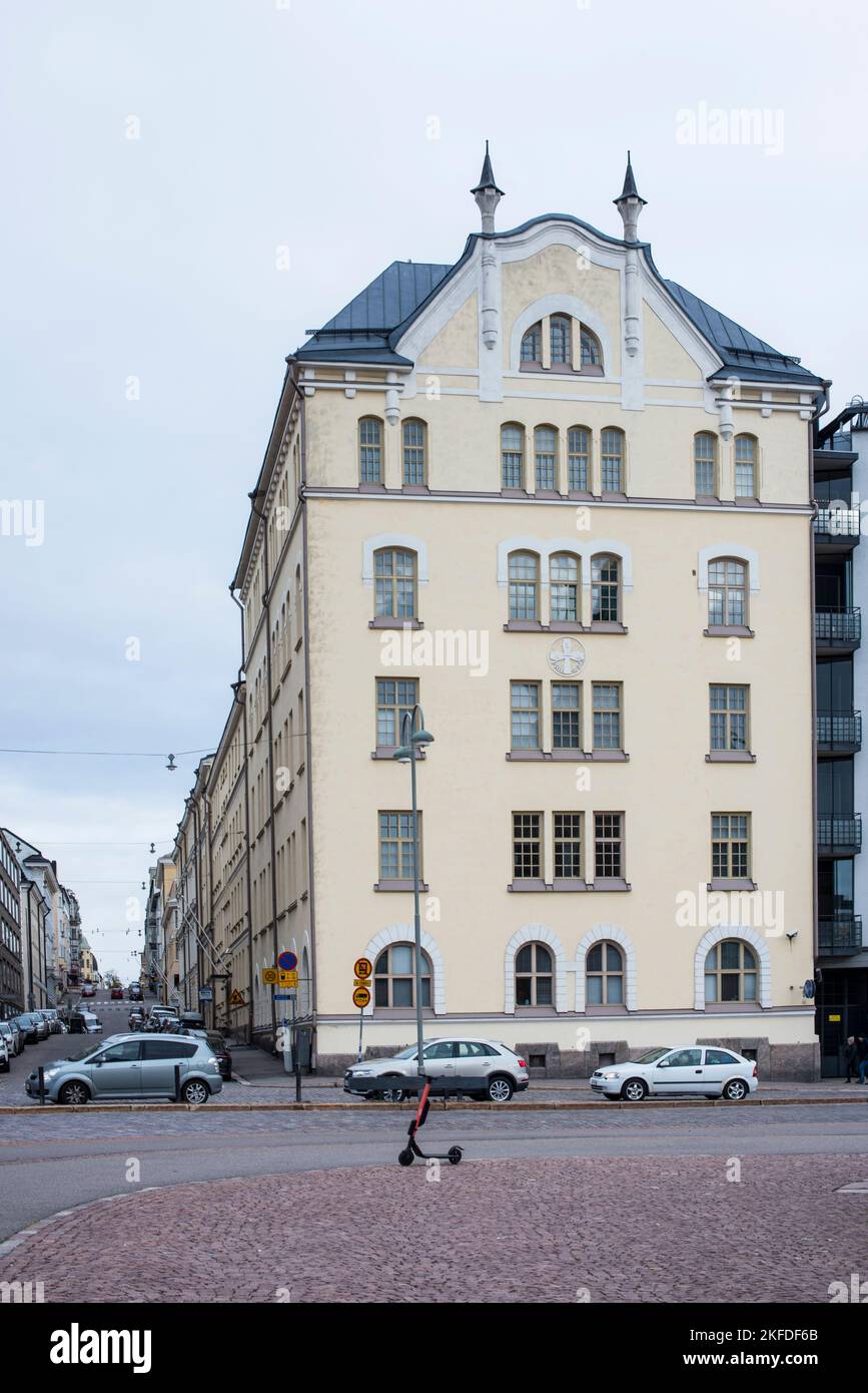 Edificio di appartamenti, Helsinki, Finlandia Foto Stock