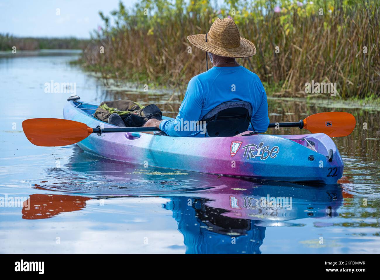 Kayak sul fiume Guana a Ponte Vedra Beach, Florida. (USA) Foto Stock