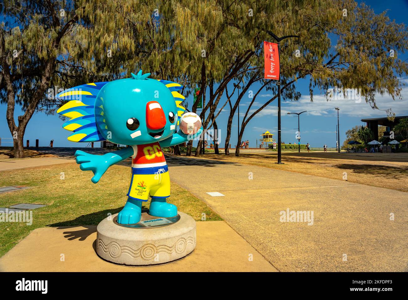 Gold Coast, Queensland, Australia - Gold Coast 2018 commonwealth giochi squadra mascotte statua Foto Stock