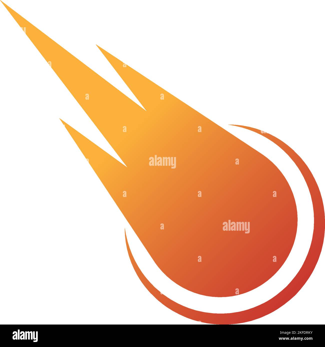 Un logo vettoriale modificabile di un meteorite isolato su sfondo bianco Illustrazione Vettoriale