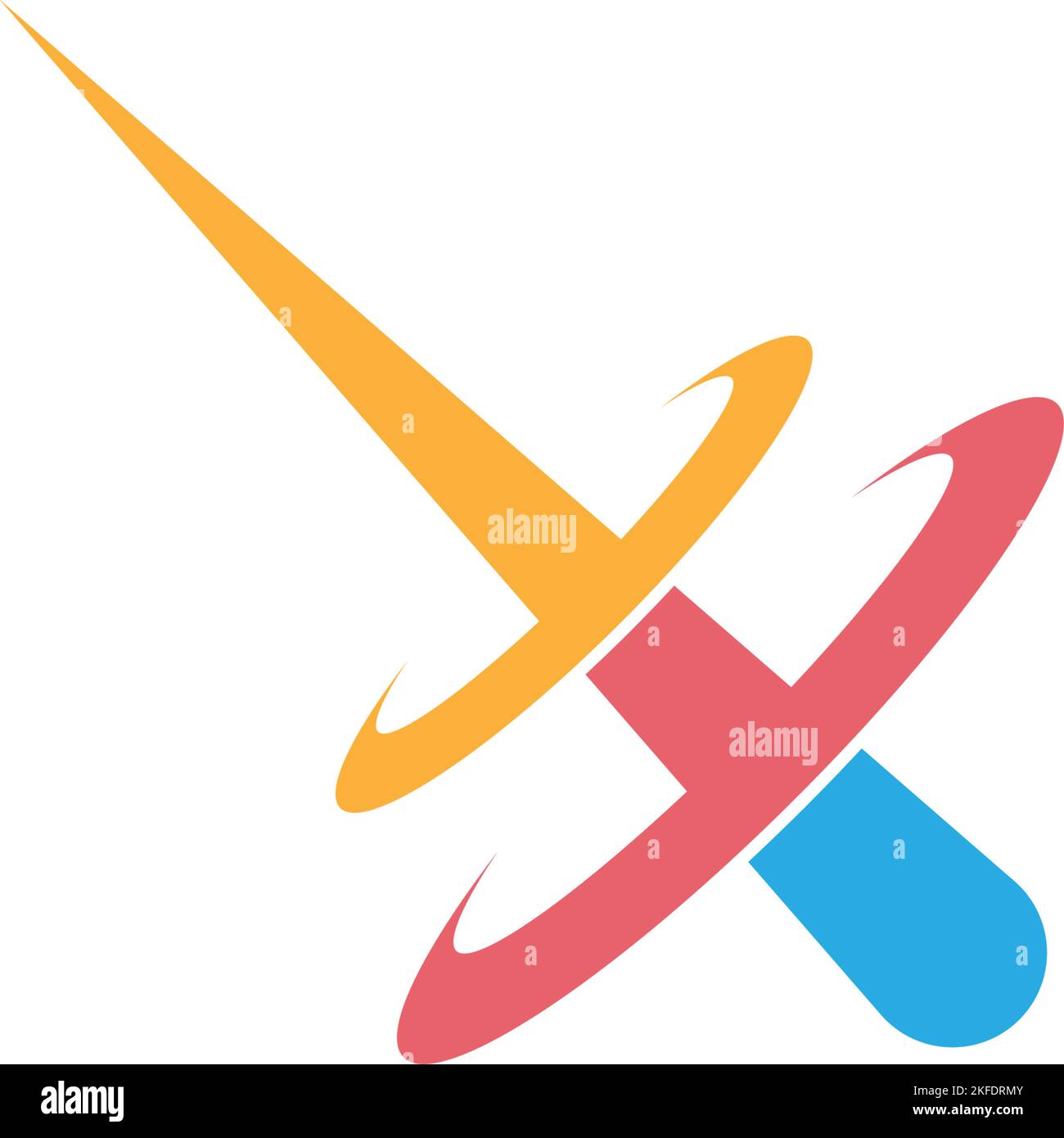 Un logo vettoriale modificabile di un meteorite cadente isolato su sfondo bianco Illustrazione Vettoriale